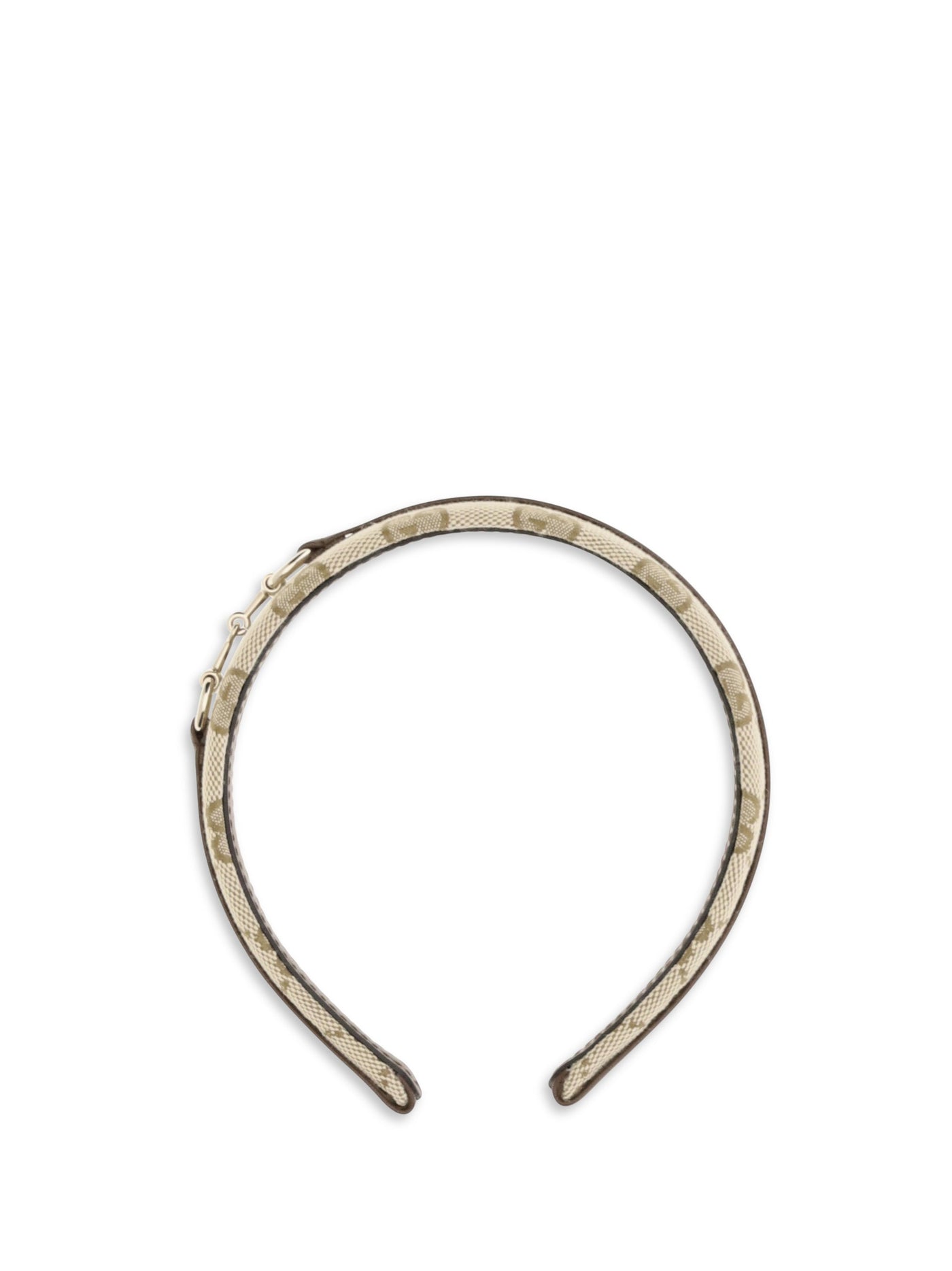 Gucci Gg Monogram With Horsebit Headband — Brown Fabric Headbands