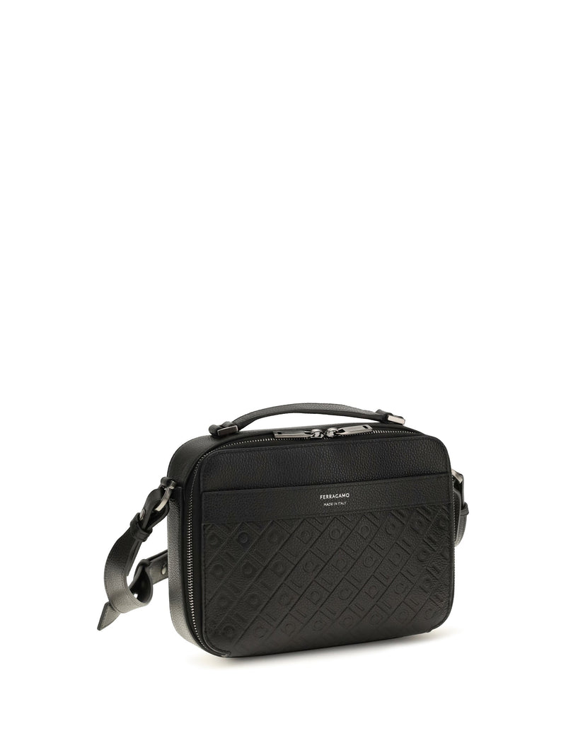 Ferragamo Crossbody Bag — Black Calf Leather