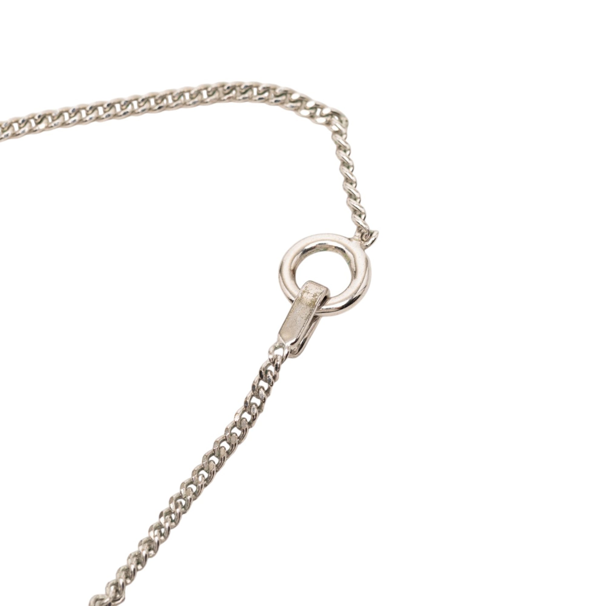Brass Camellia Resin Strass Pendant Necklace - Image 4