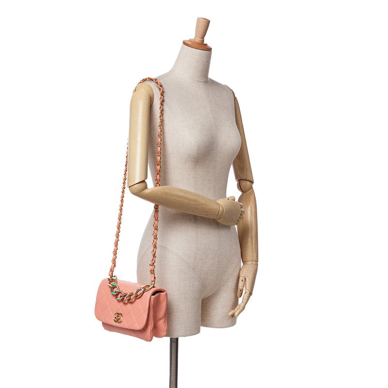 Small Lambskin Color Match Flap - Image 10
