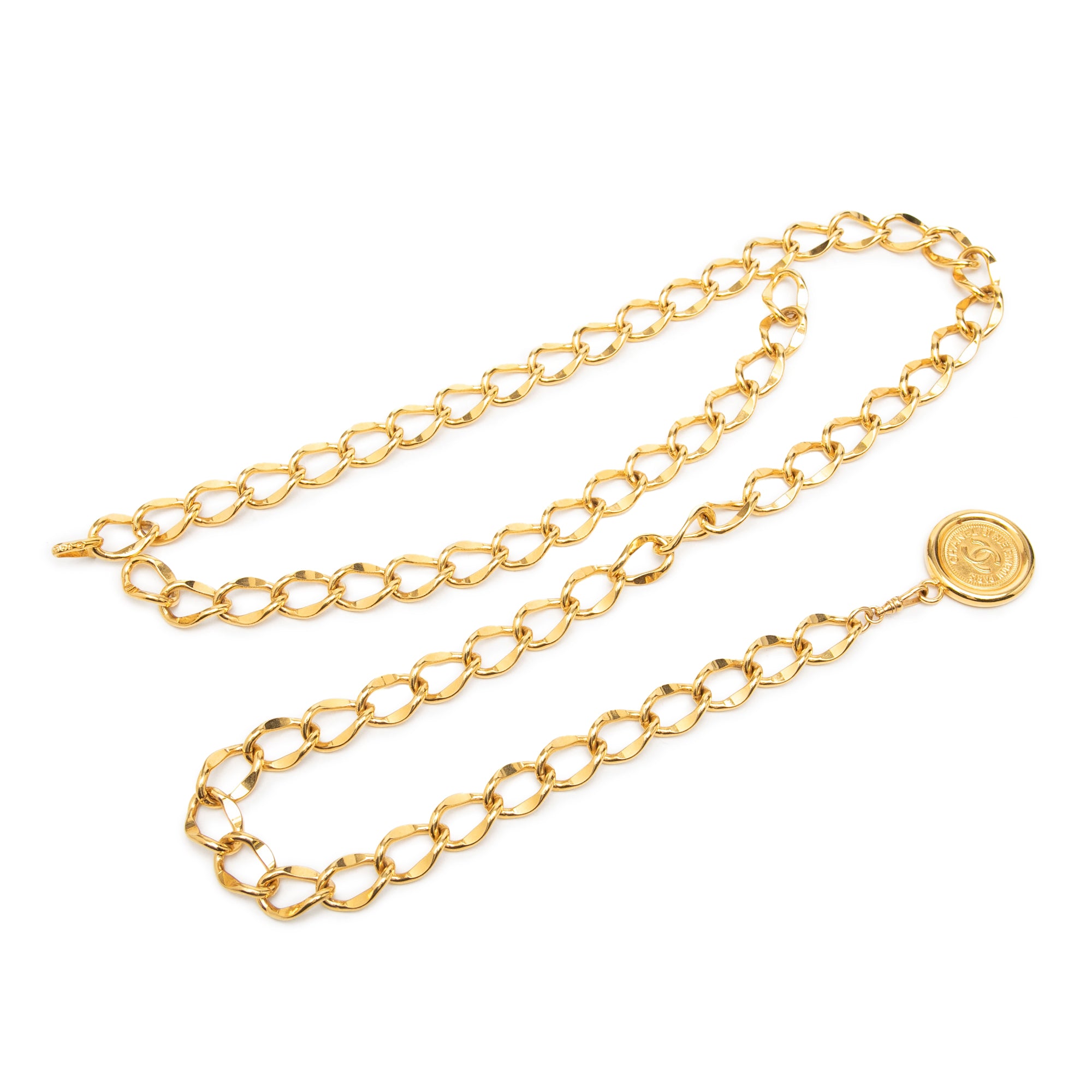 CC Gold Plated 31 Rue Cambon Medallion Chain Belt - Image 1