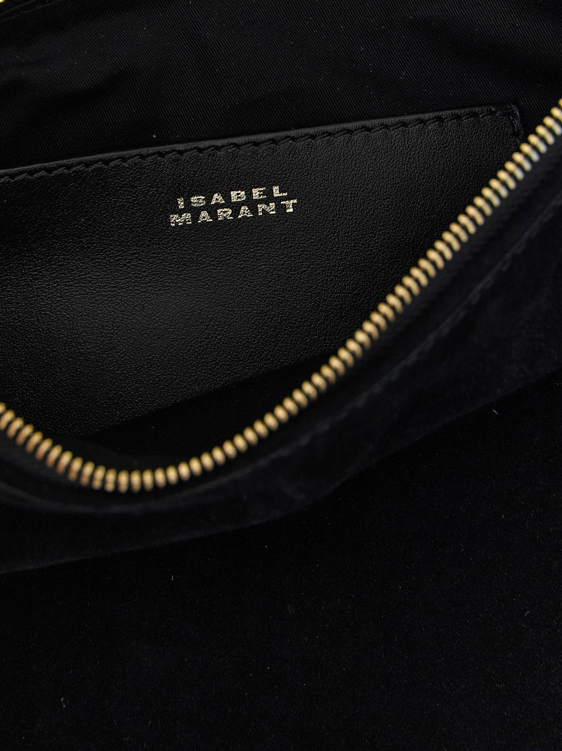 Isabel Marant Oskan Shoulder Bag — Black Suede