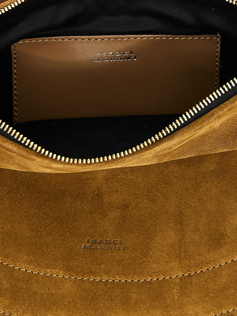 Isabel Marant Studded Suede Hobo Bag — Camel