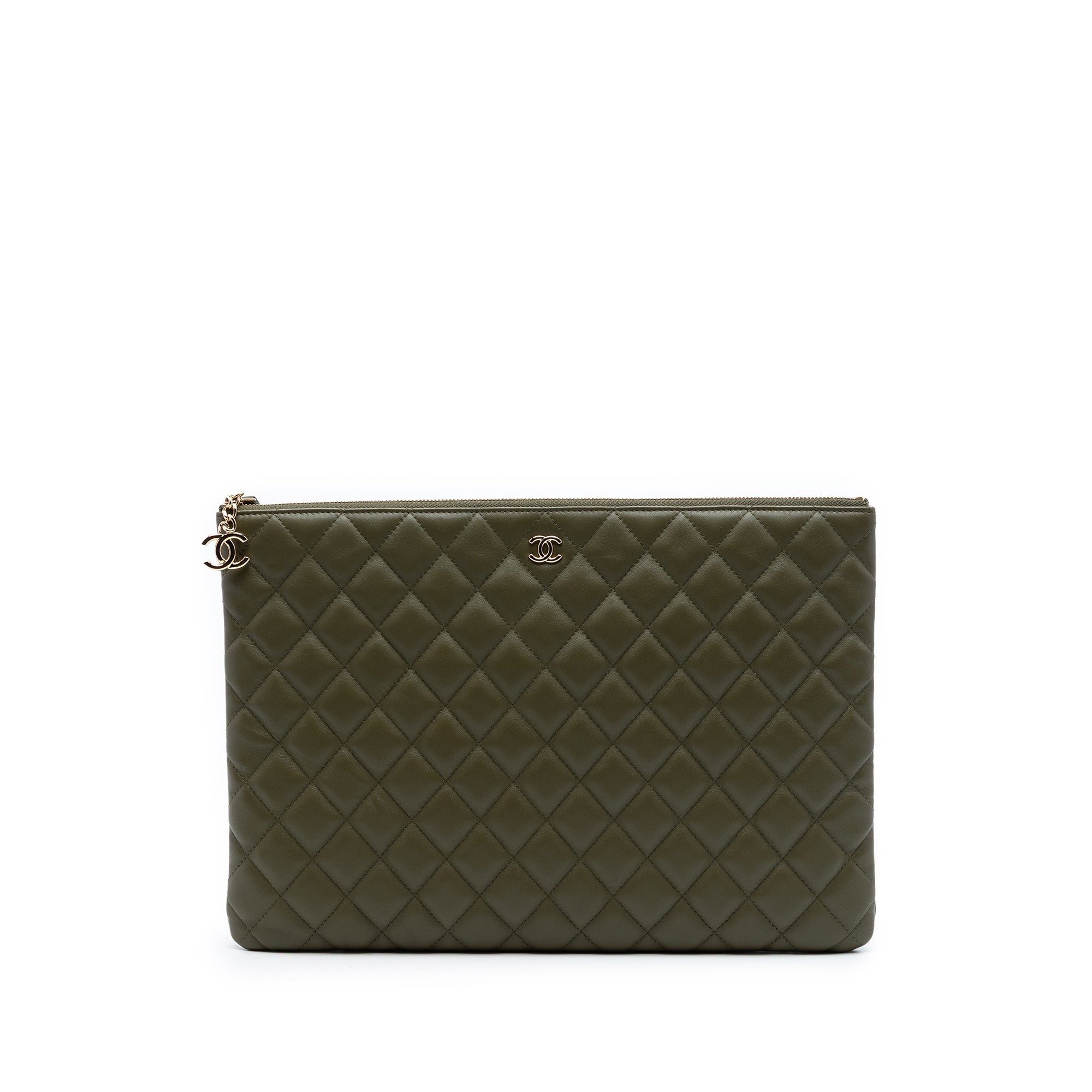 Large Quilted Lambskin Cuba La Habana O Case Clutch - Image 1