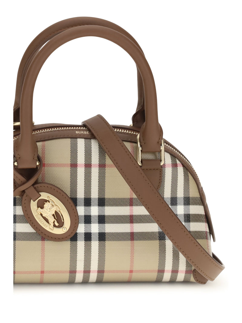 Burberry Top Handle Bag — Beige Canvas