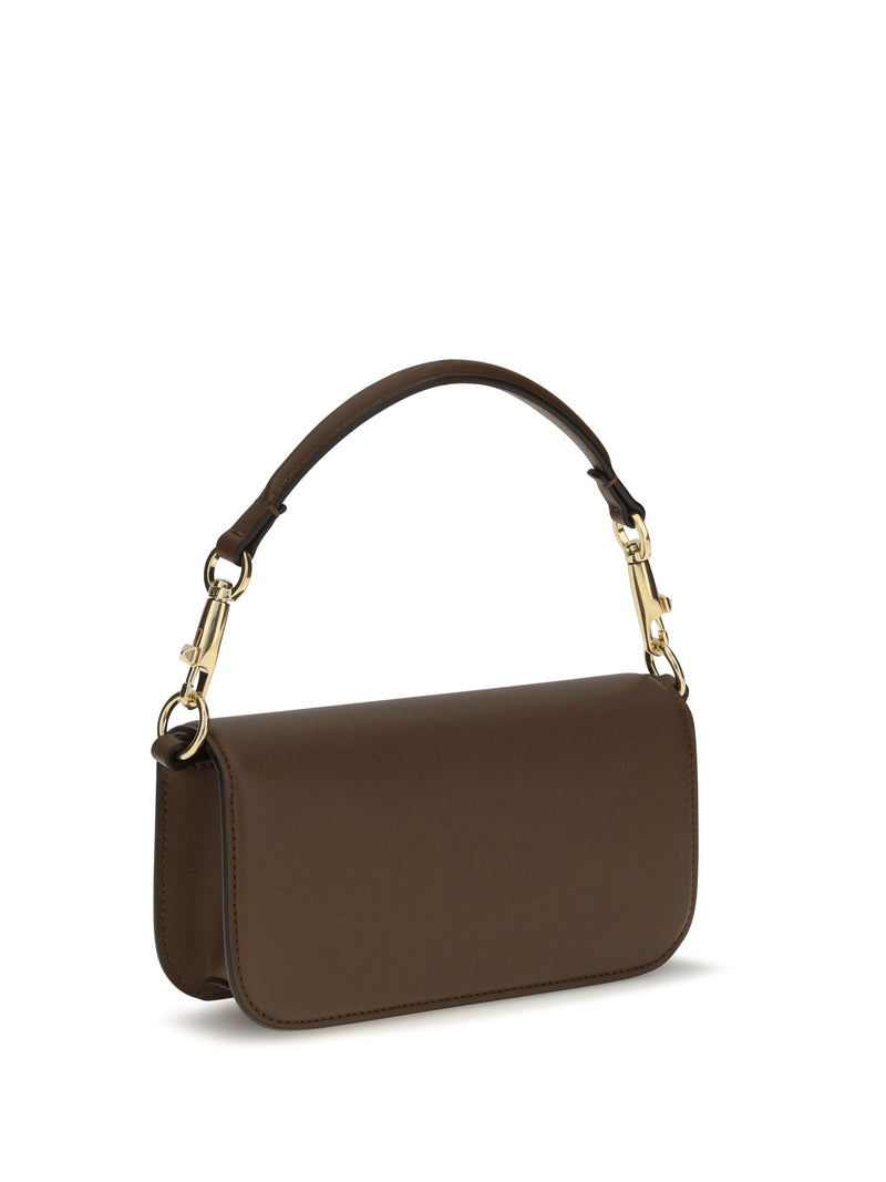 Valentino Garavani Locò Shoulder Bag — Brown Calf Leather Bos Taurus