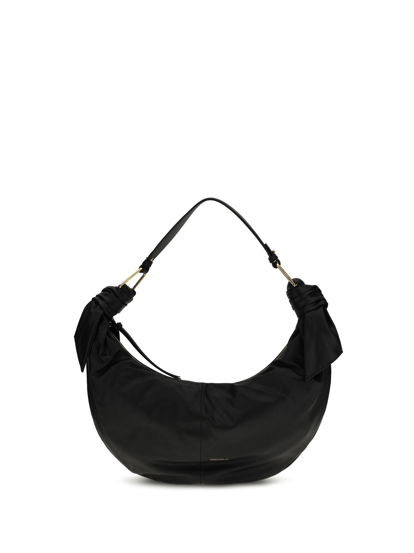 Coccinelle Furoshiki Shoulder Bag — Black Calf Leather Bos Taurus