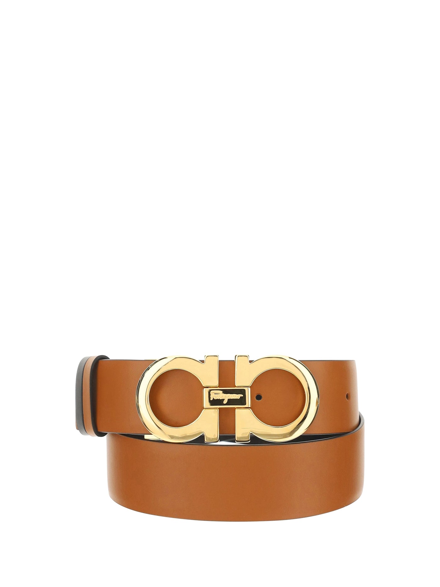 Ferragamo Reversible Calf Leather Belt — Brown