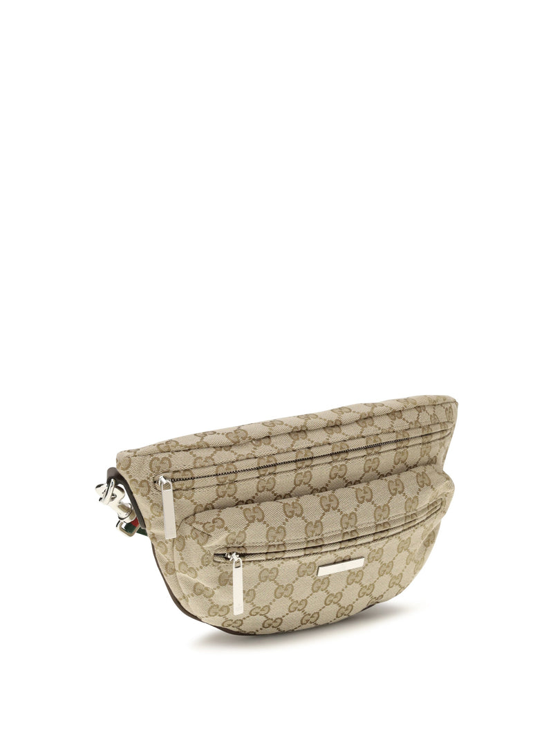 Gucci Tag Shoulder Bag — Beige Polyester; Cotton; Polyamide