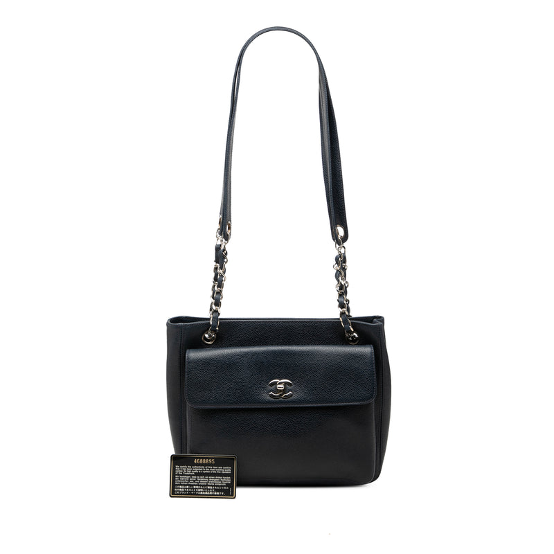 CC Caviar Front Pocket Shoulder Bag - Image 7