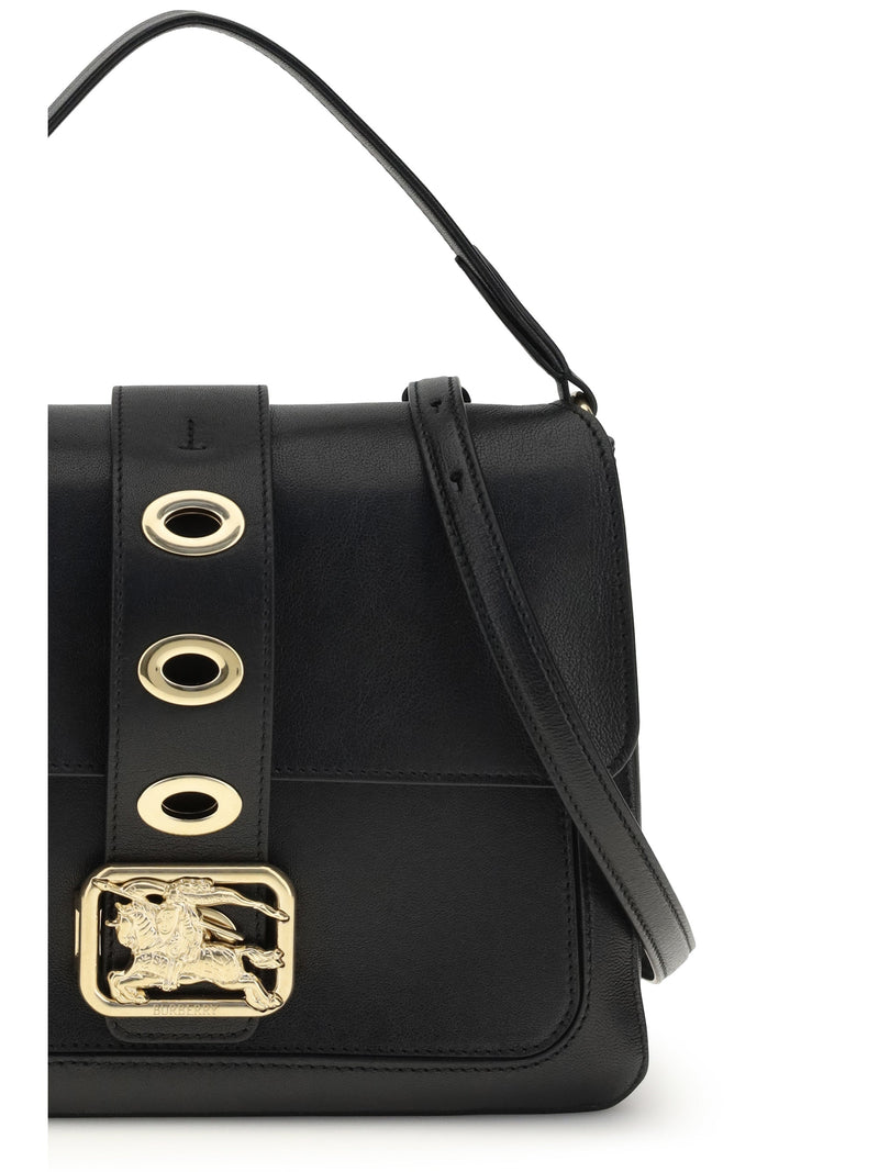 Burberry Rider Shoulder Bag — Black Lamb Ovis Aries