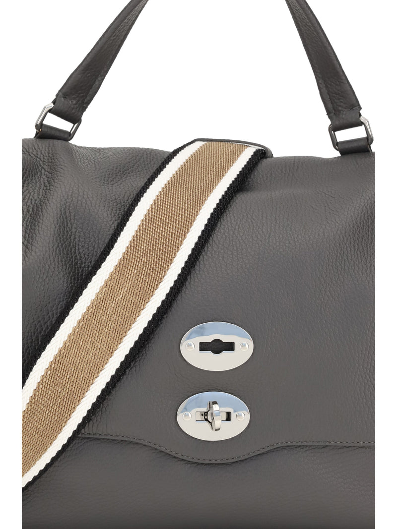 Zanellato Hammered Calf Leather Top Handle Bag — Gray Bos Taurus