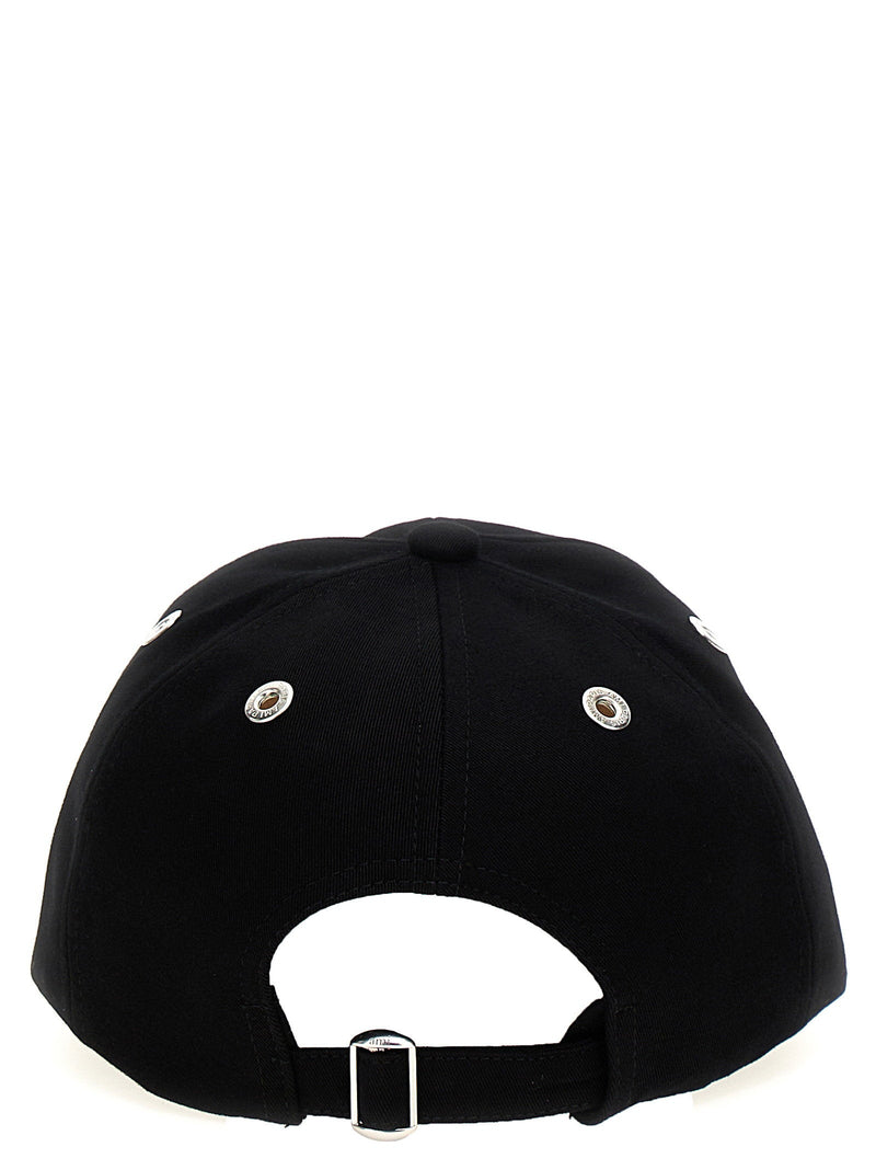 Ami Paris Logo-Embroidered Cotton Baseball Cap — Black Caps