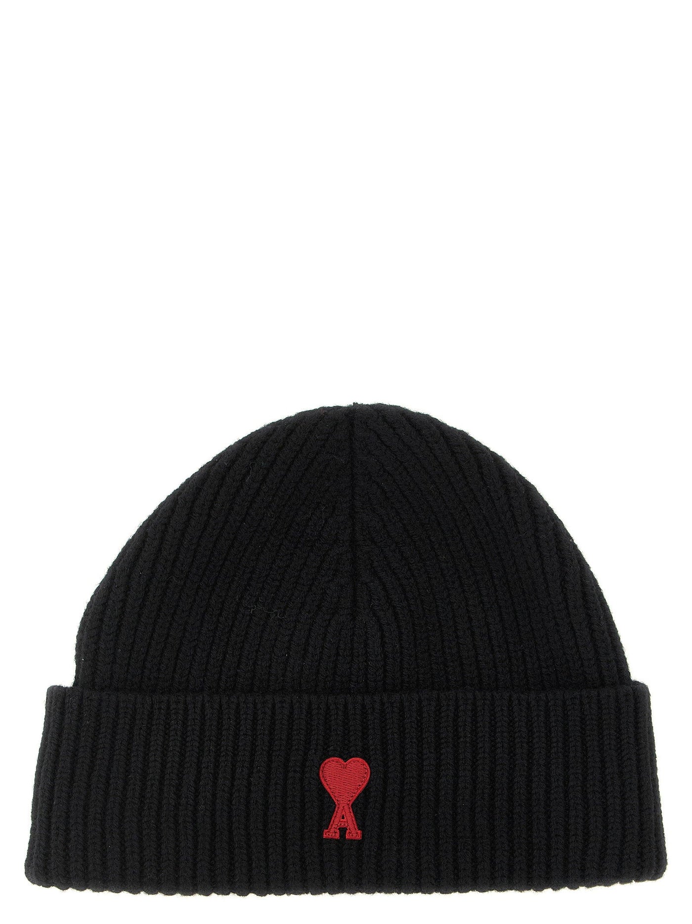 Ami Paris Beanie — Black Felted Merino Wool Knit Beanies