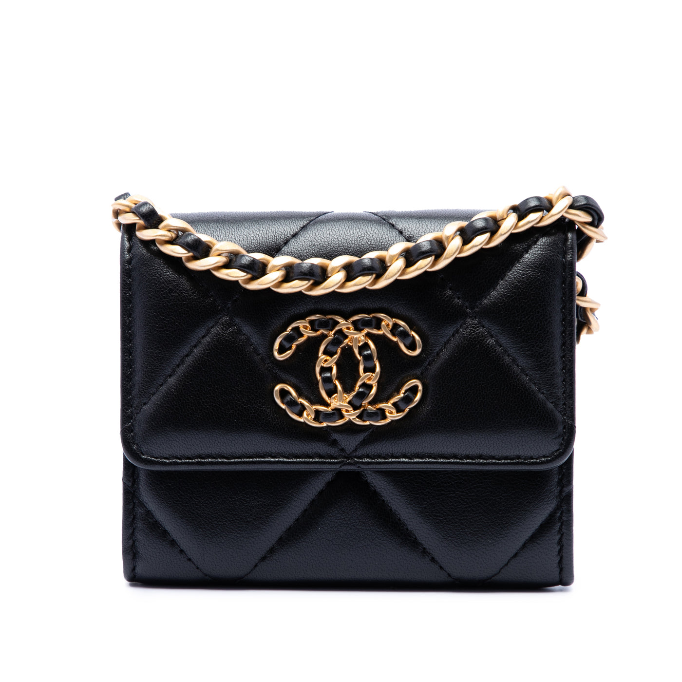 Quilted Lambskin 19 Flap Coin Purse With Chain - Image 1