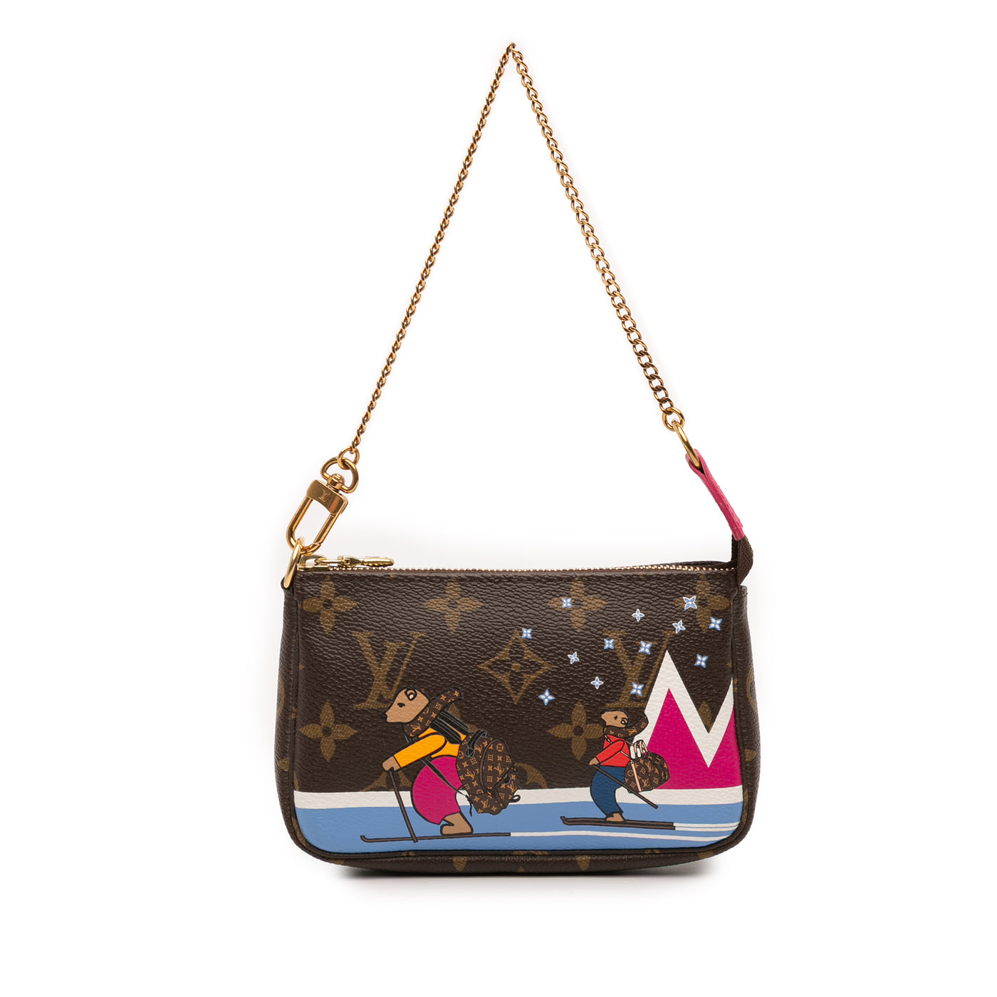 Monogram Christmas Animation Bears on Skis Mini Pochette Accessoires - Image 1