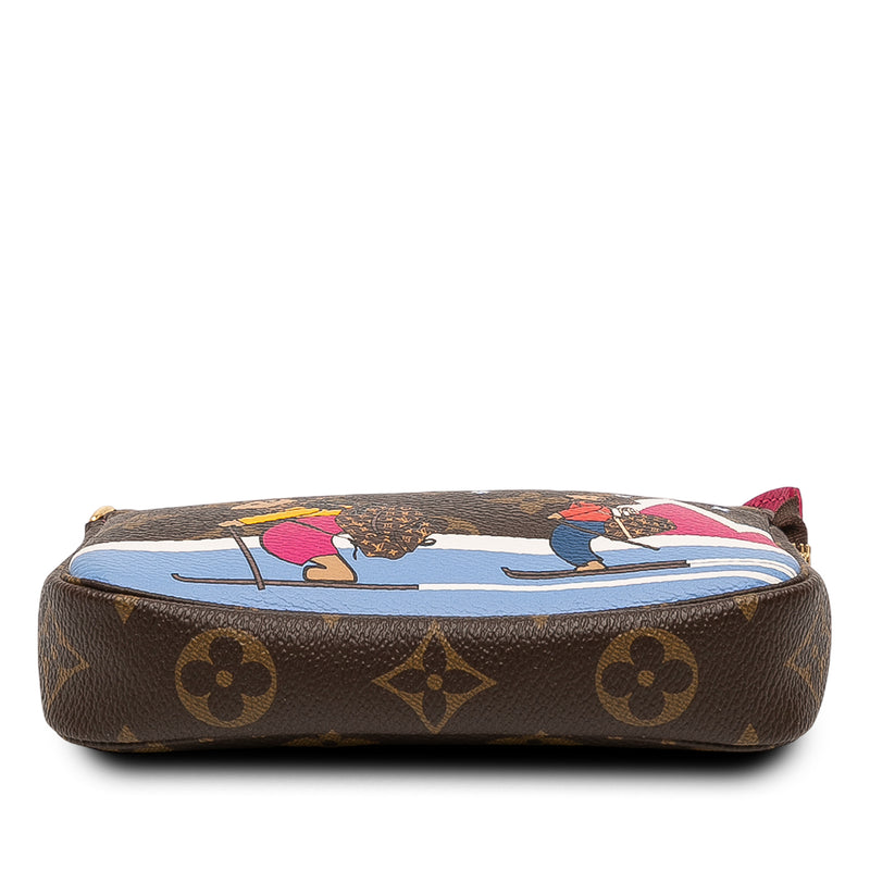 Monogram Christmas Animation Bears on Skis Mini Pochette Accessoires - Image 3