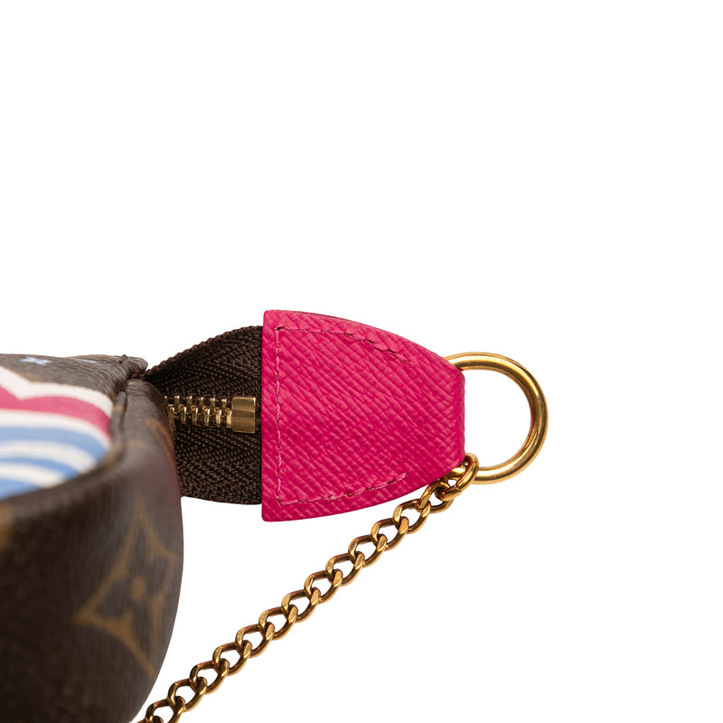 Monogram Christmas Animation Bears on Skis Mini Pochette Accessoires - Image 9