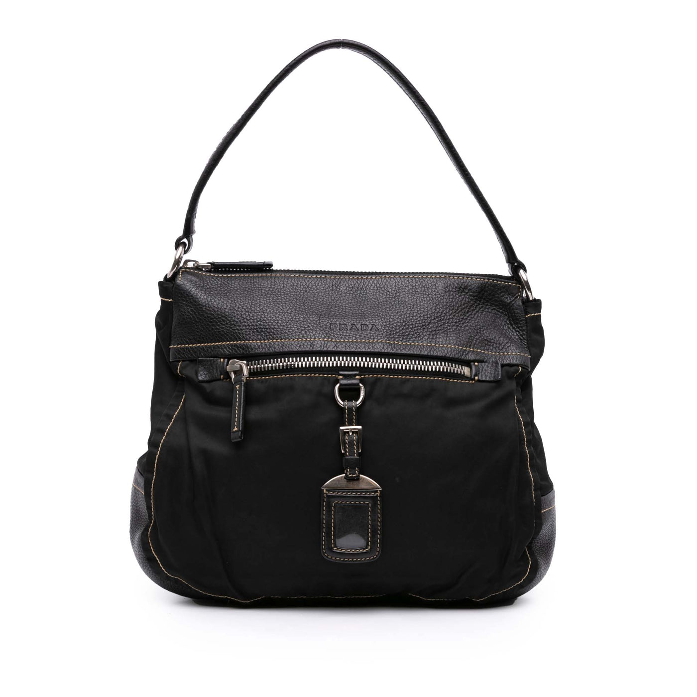 Leather and Tessuto Shoulder Bag - Image 1