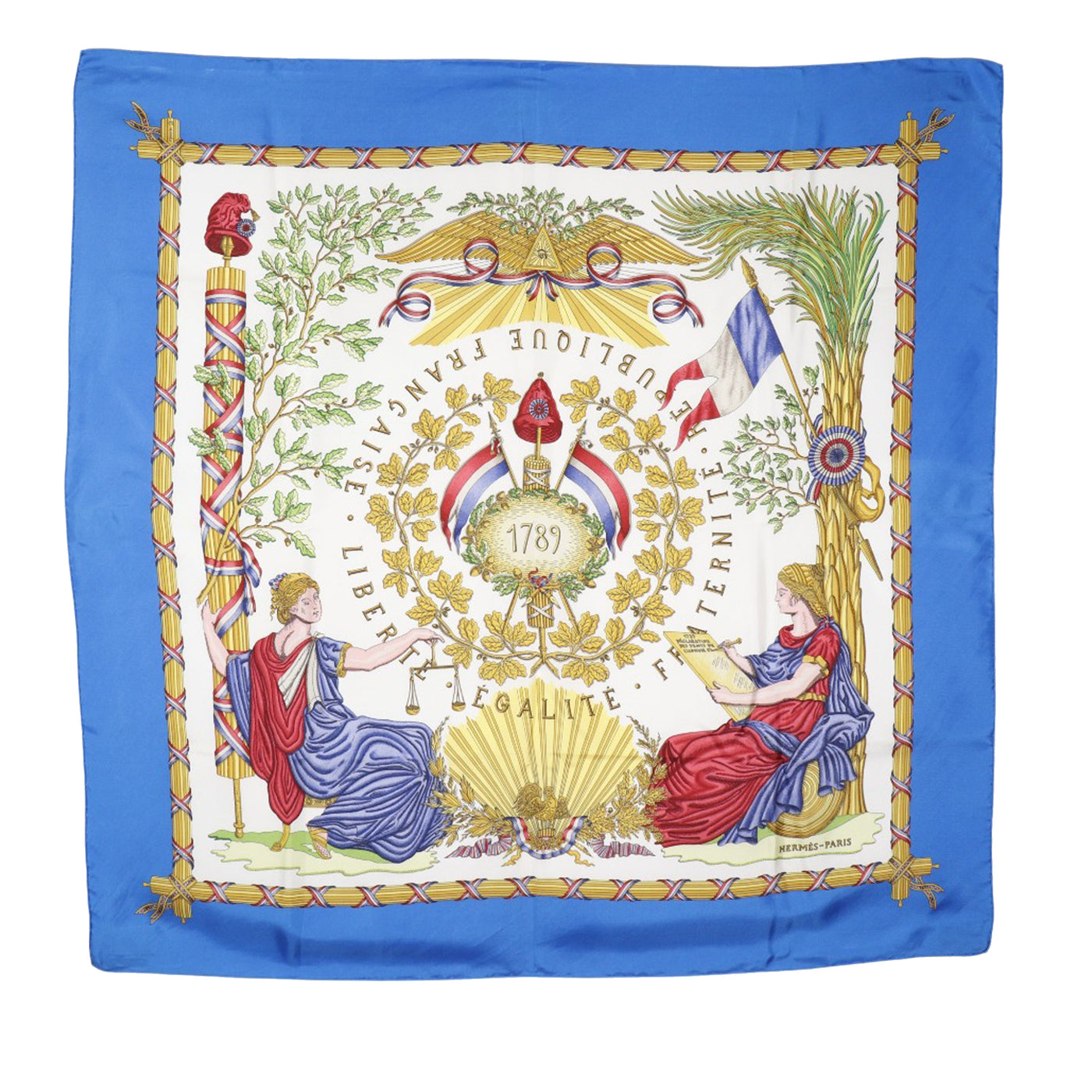 Republique Francaise Liberte Egalite Fraternite 1789 Silk Scarf - Image 1