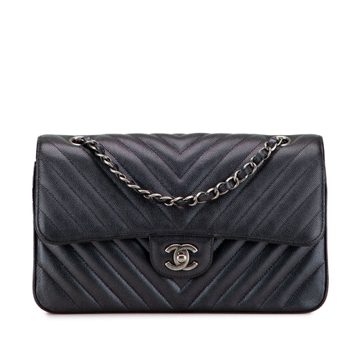 Medium Classic Chevron Caviar Double Flap - Image 1