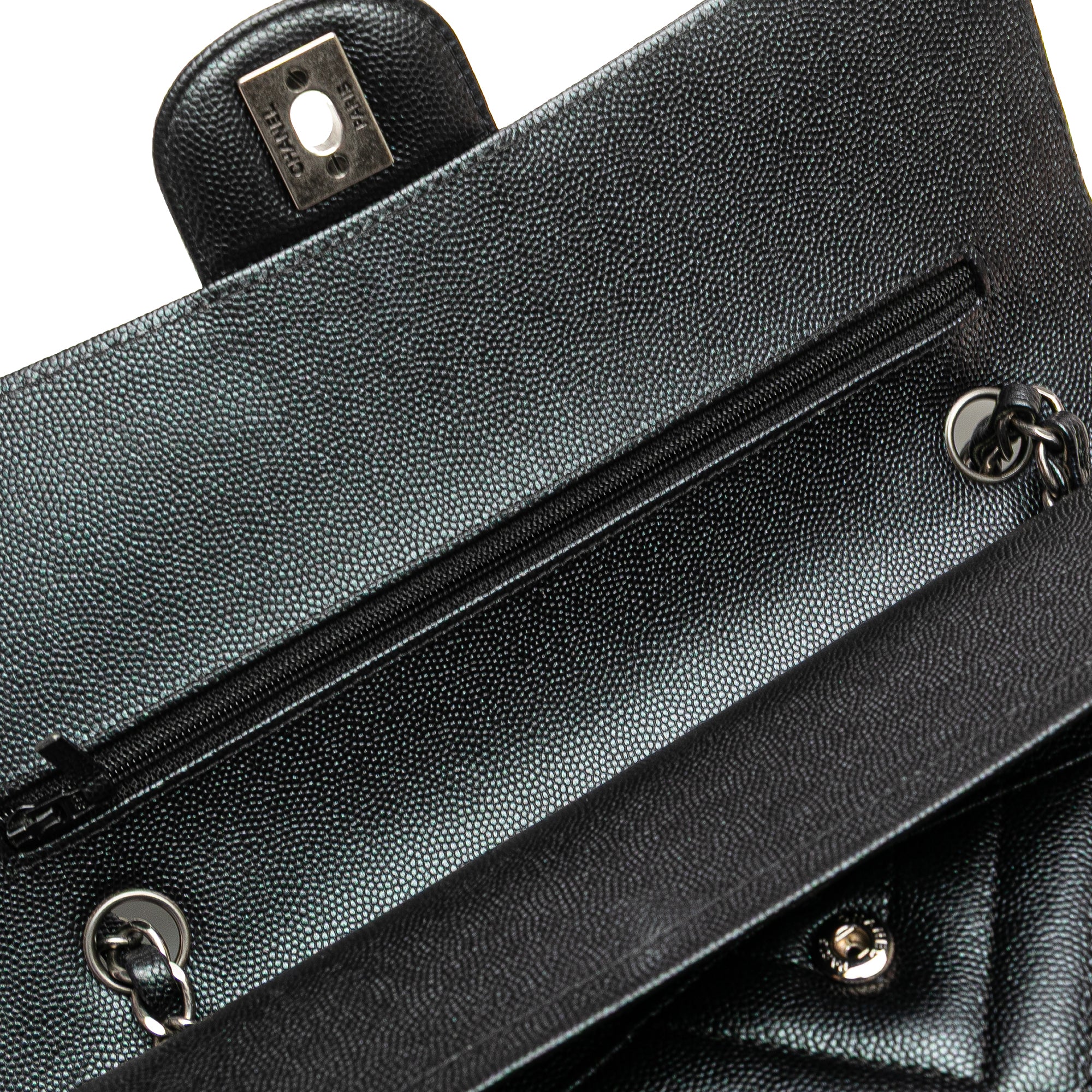 Medium Classic Chevron Caviar Double Flap - Image 7