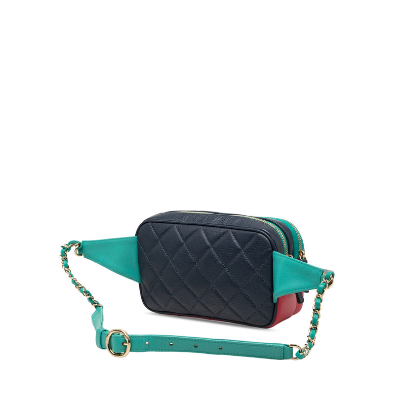 Tricolor Quilted Goatskin In and Out Belt Bag - Image 2