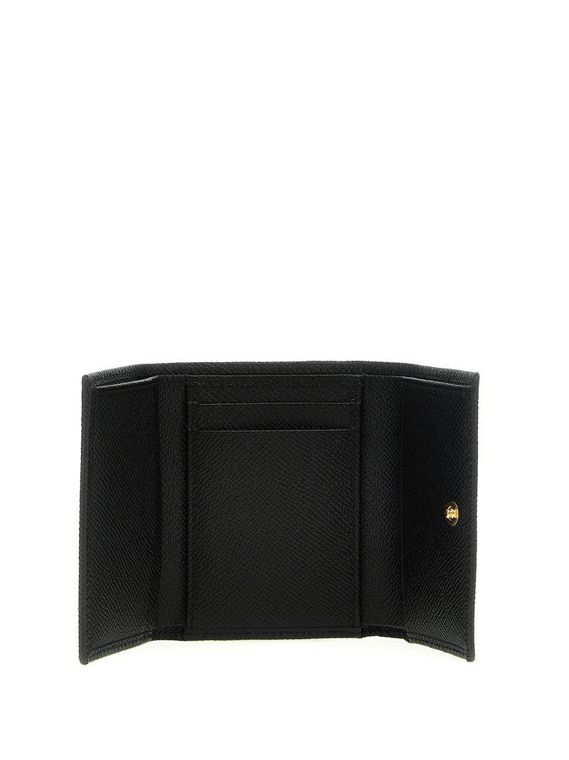 Dolce & Gabbana Dauphine Leather French Flap Wallet — Black