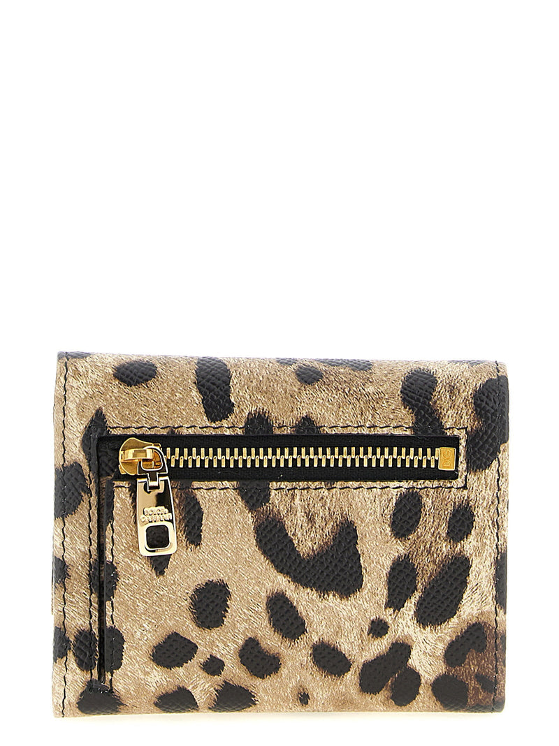 Dolce & Gabbana Leopard-Print Calf Hair Wallet — Tan