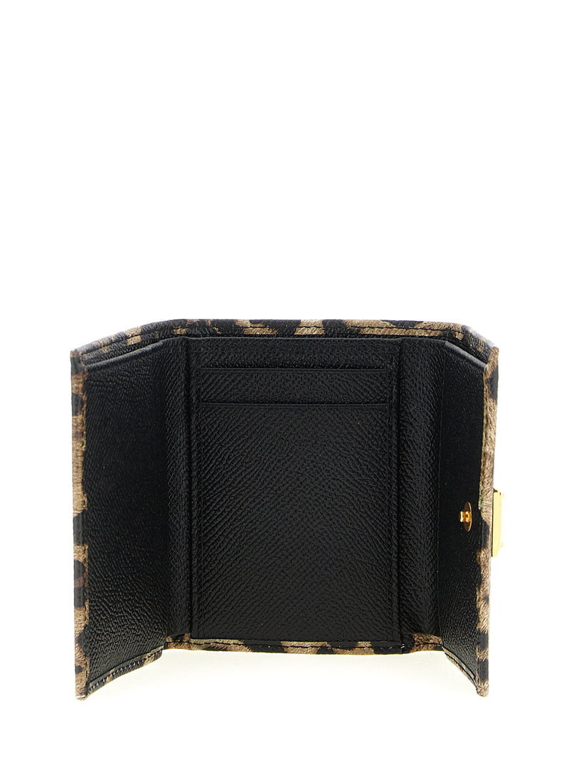 Dolce & Gabbana Leopard-Print Calf Hair Wallet — Tan