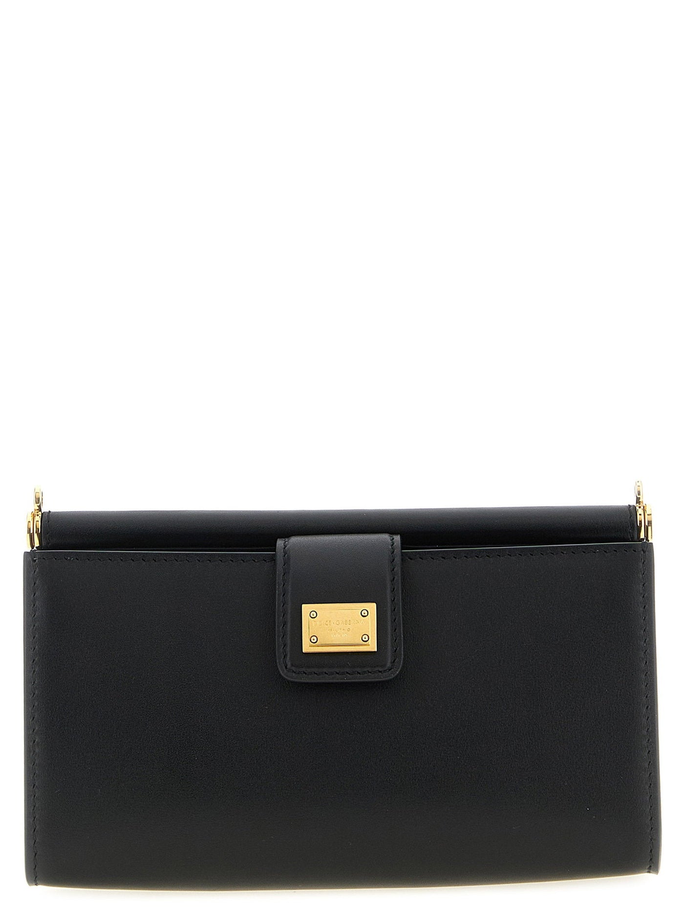 Dolce & Gabbana Smartphone Holder — Black Plongé Calf Leather Wallet