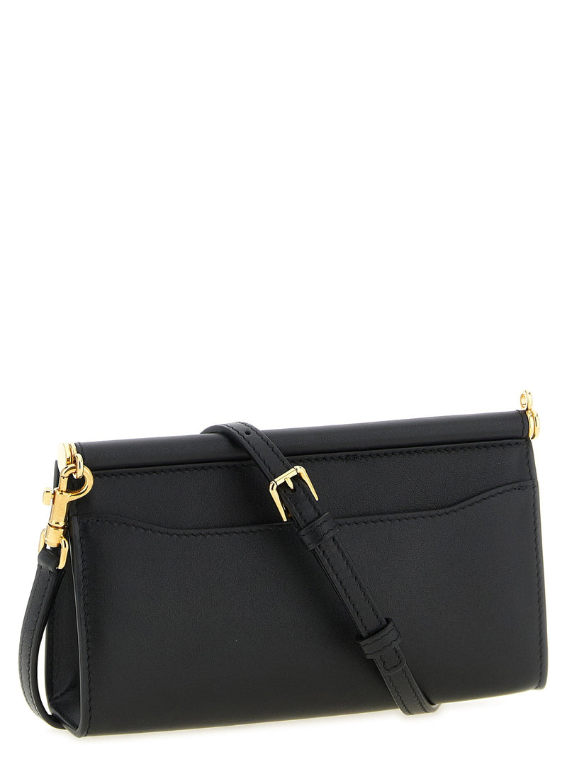 Dolce & Gabbana Smartphone Holder — Black Plongé Calf Leather Wallet