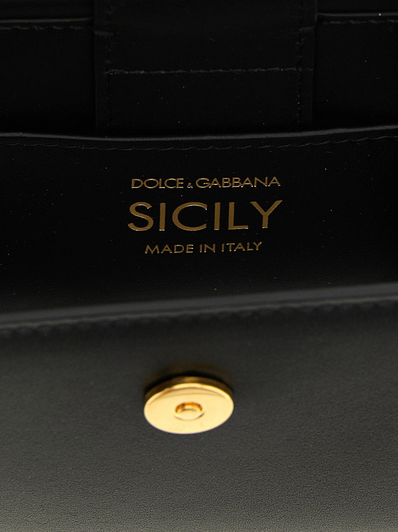 Dolce & Gabbana Smartphone Holder — Black Plongé Calf Leather Wallet