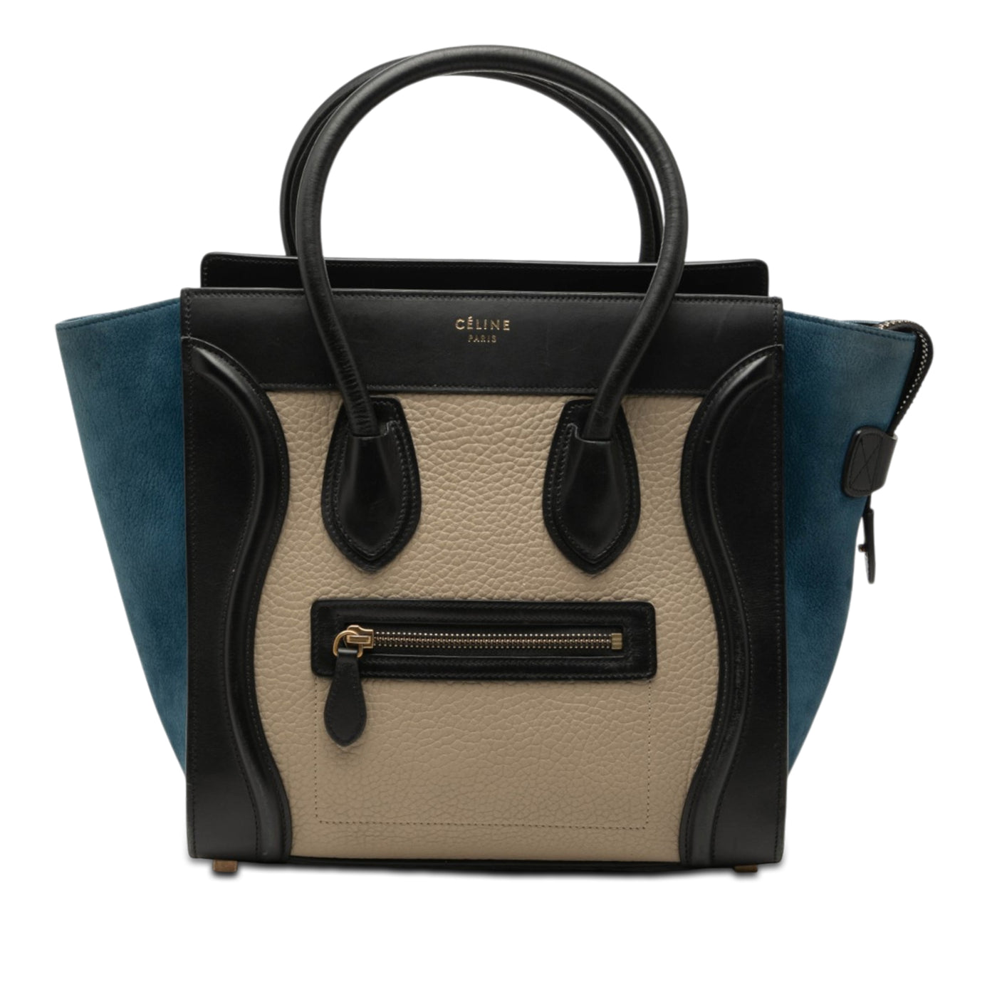 Micro Tricolor Calfskin and Nubuck Luggage Tote - Image 1