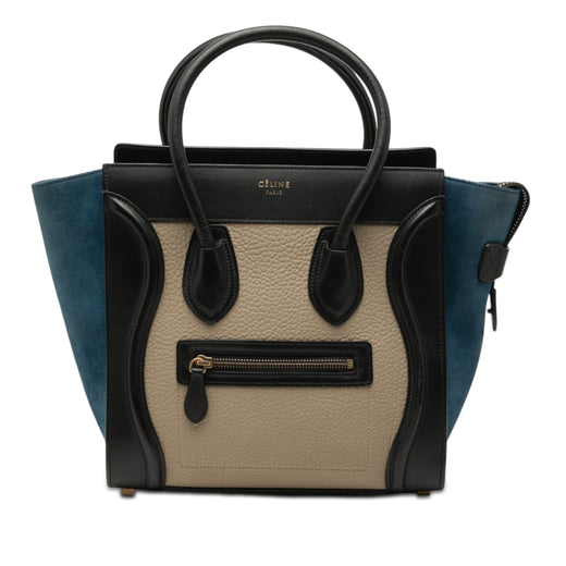 Micro Tricolor Calfskin and Nubuck Luggage Tote - Image 1