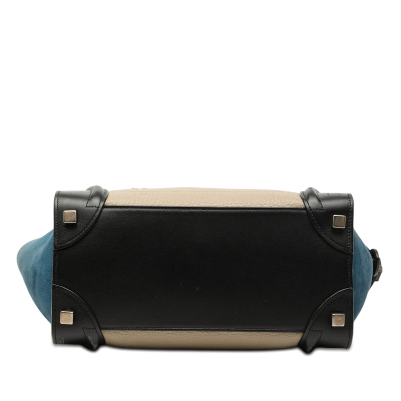 Micro Tricolor Calfskin and Nubuck Luggage Tote - Image 3