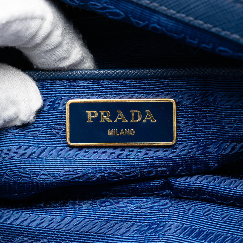 Saffiano Trimmed Tessuto Satchel - Image 5