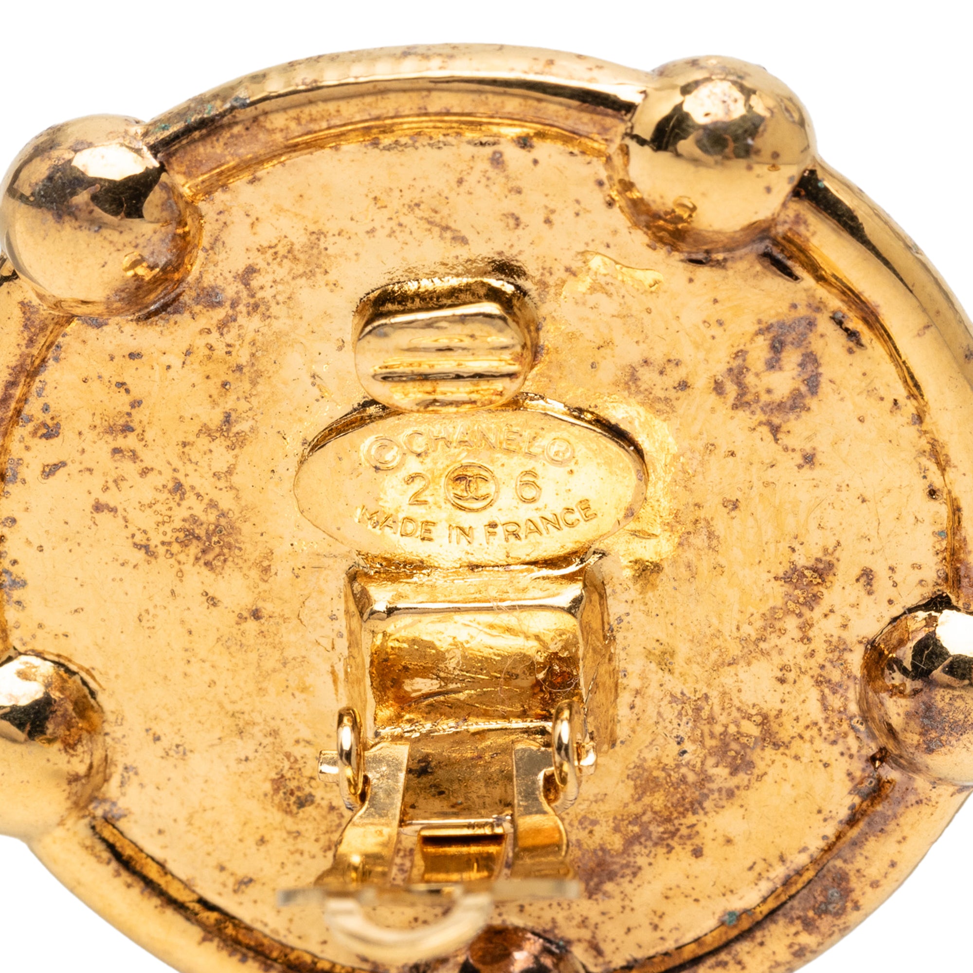 CC Gold Plated Round Clip On Earrings - Image 3