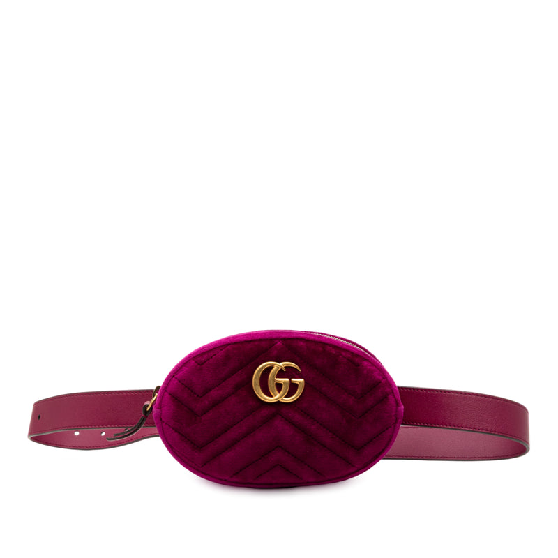 GG Marmont Matelasse Velvet Belt Bag