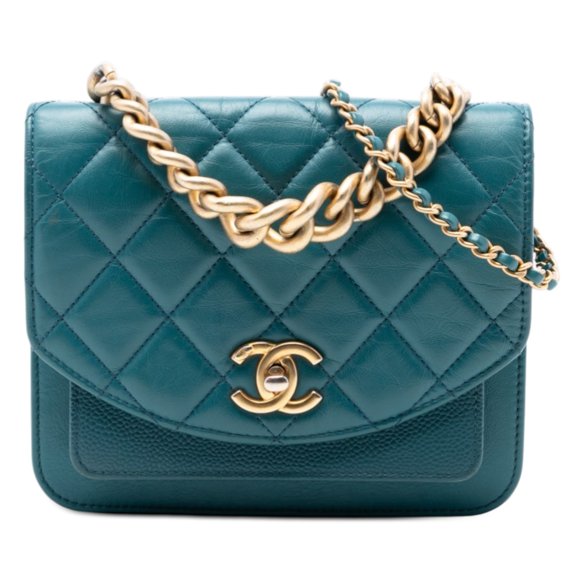 Mini Quilted Calfskin and Caviar Chain Handle Flap - Image 1