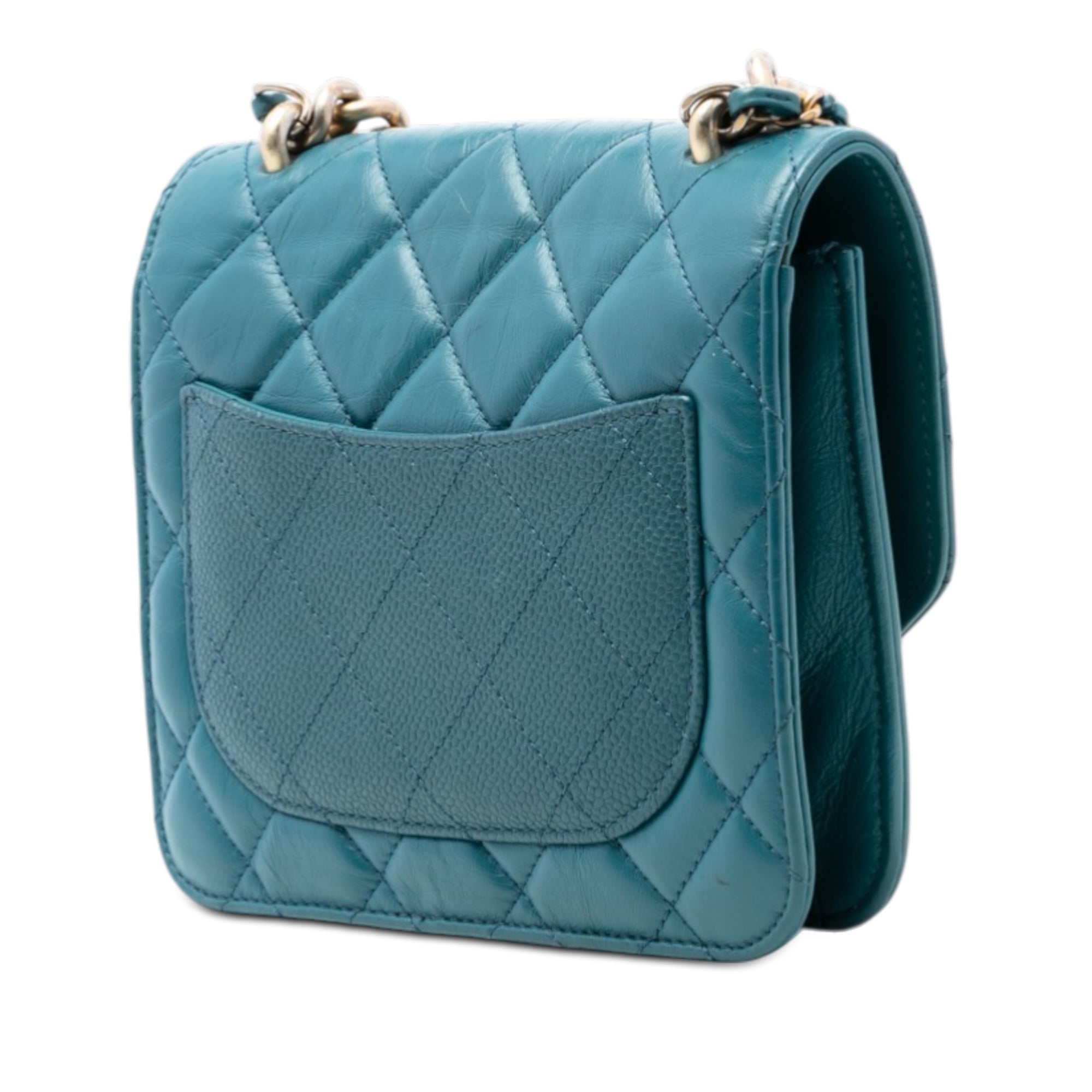 Mini Quilted Calfskin and Caviar Chain Handle Flap - Image 2