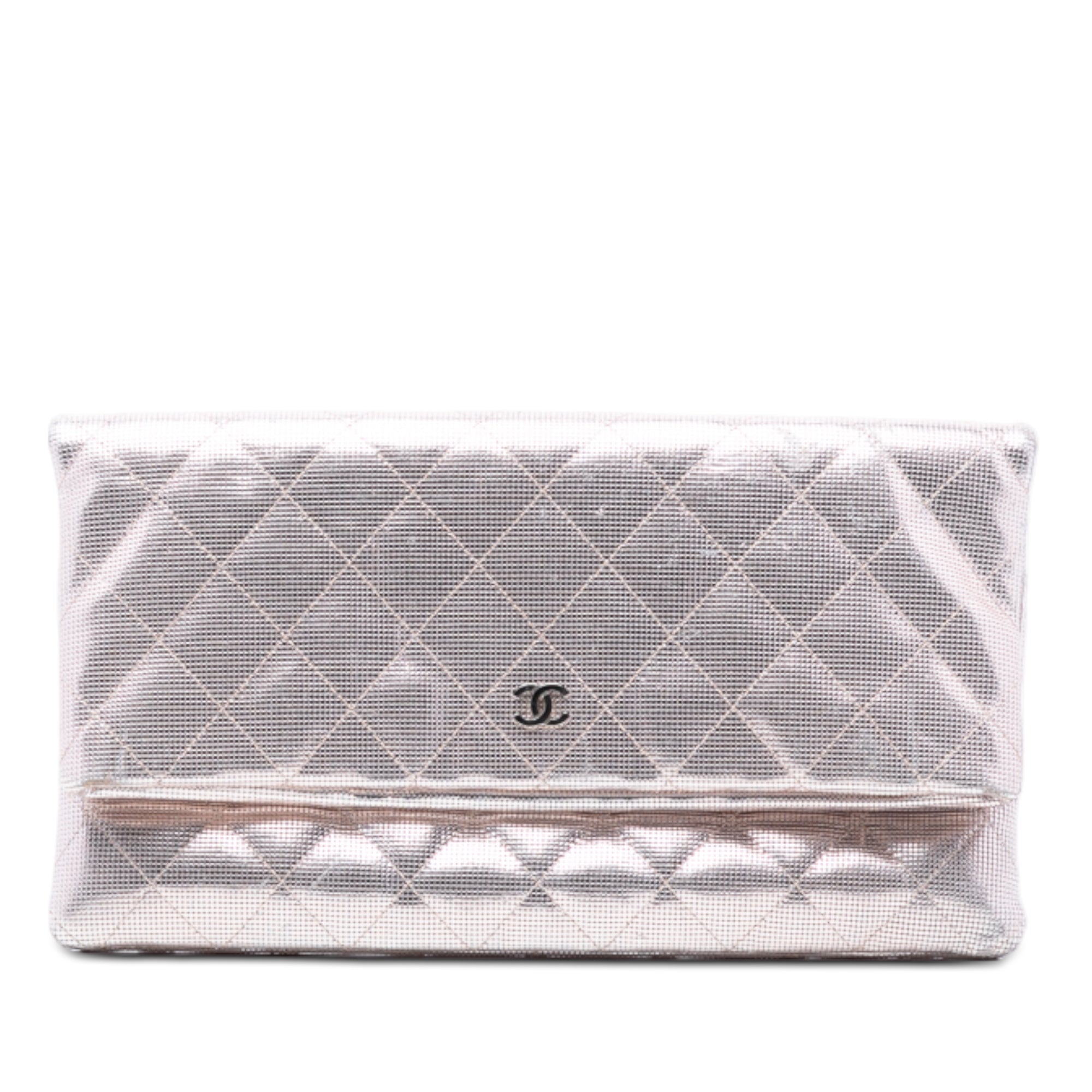 Quilted Calfskin Pixel Effect Beauty Foldover Clutch - Image 1