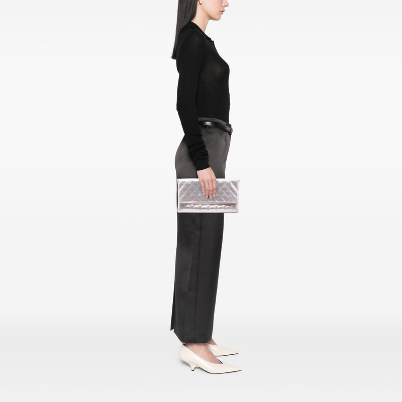 Quilted Calfskin Pixel Effect Beauty Foldover Clutch - Image 7