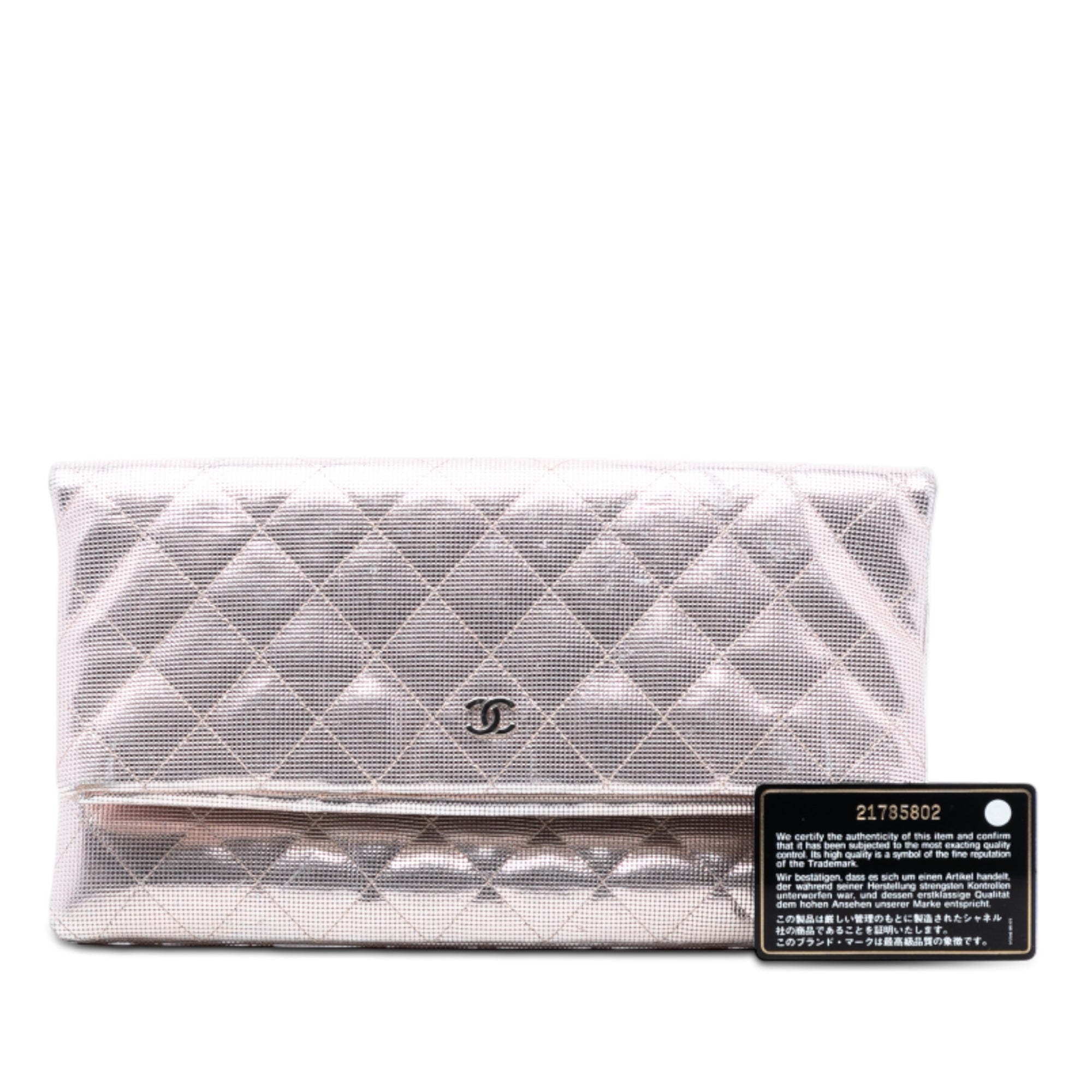 Quilted Calfskin Pixel Effect Beauty Foldover Clutch - Image 8