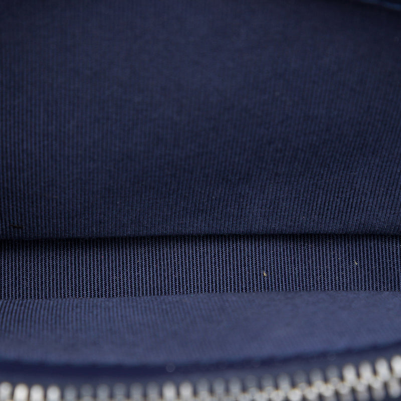 Quilted Denim Gabrielle Double Zip Clutch with Chain - Image 4