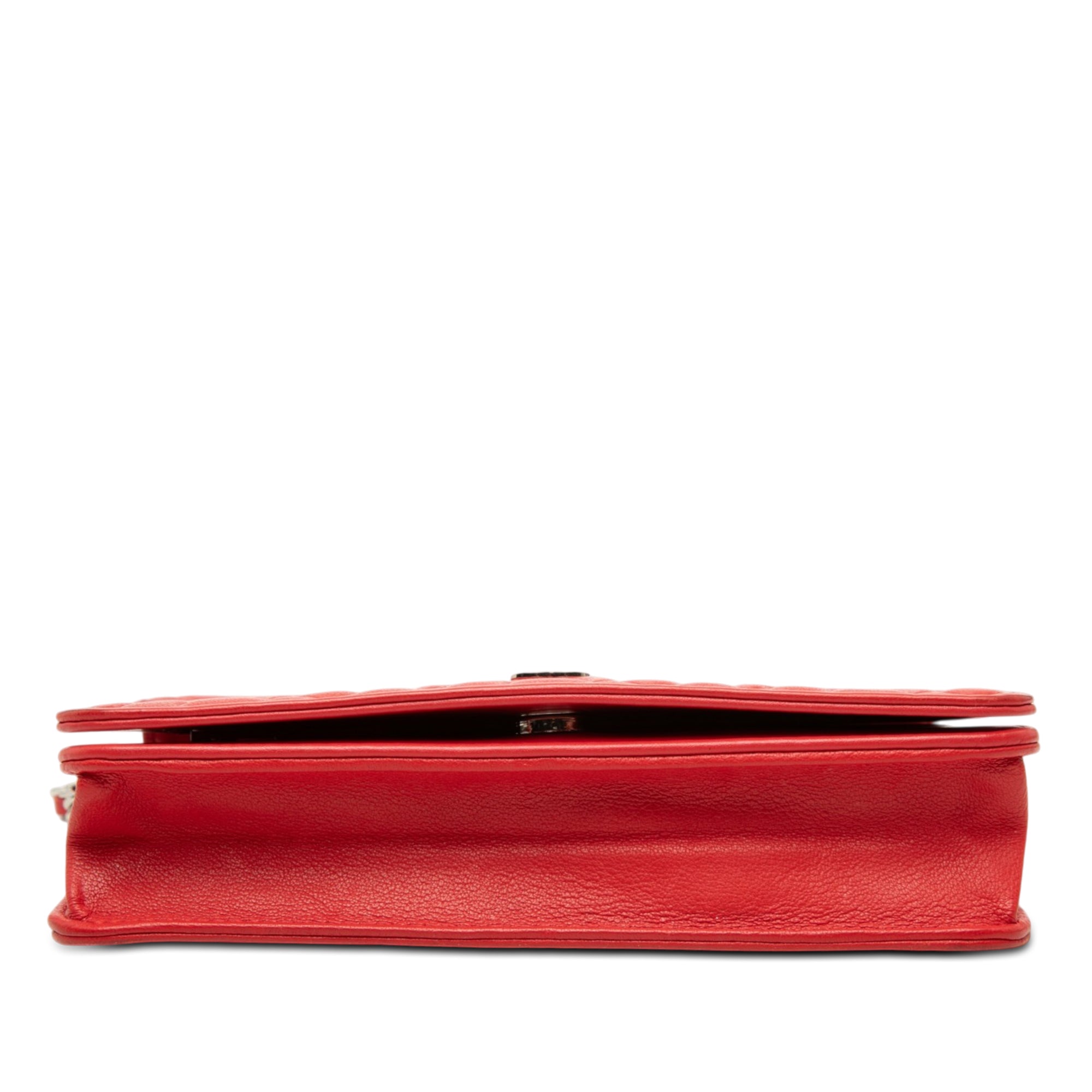 CC Embossed Lambskin Camellia Wallet On Chain - Image 3