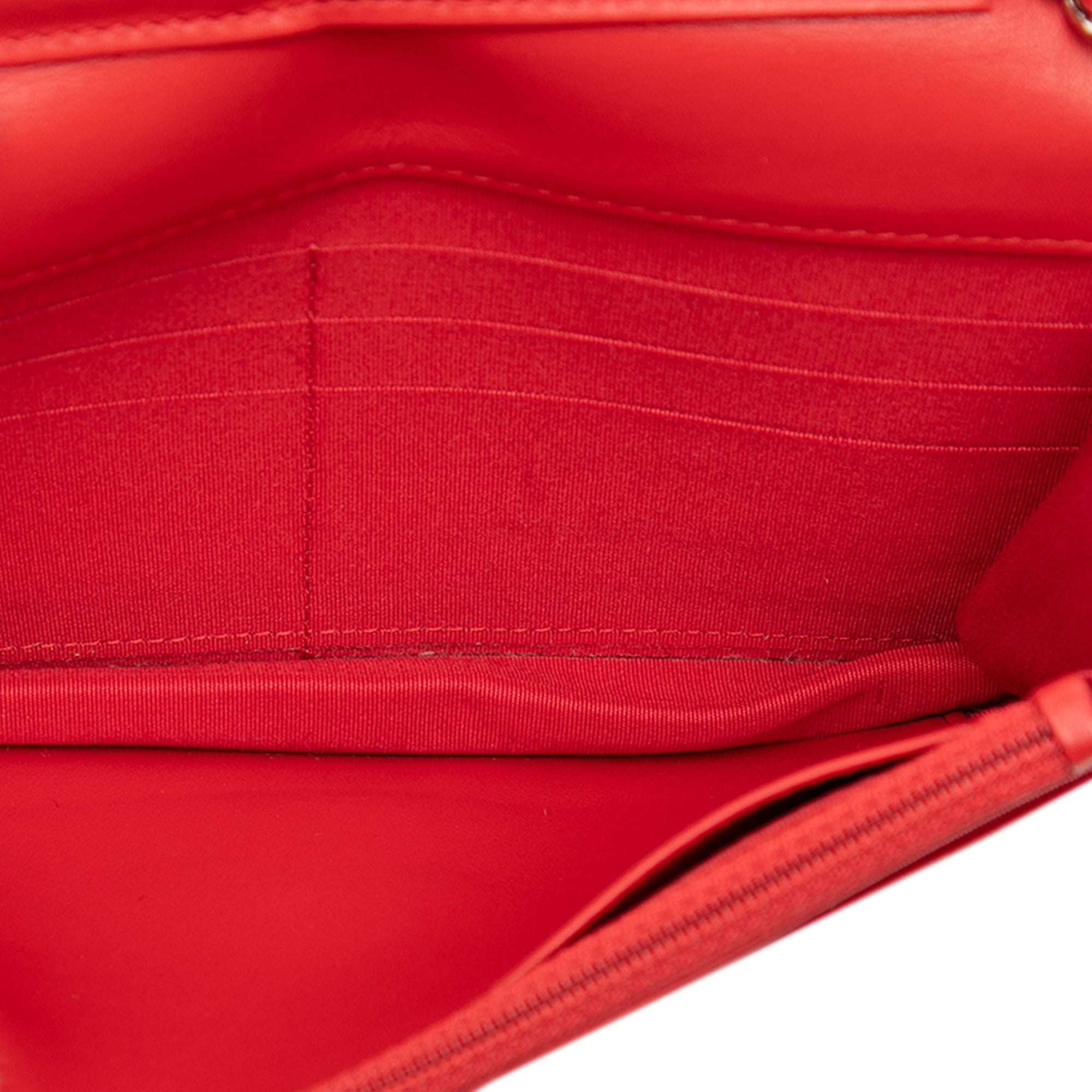 CC Embossed Lambskin Camellia Wallet On Chain - Image 4