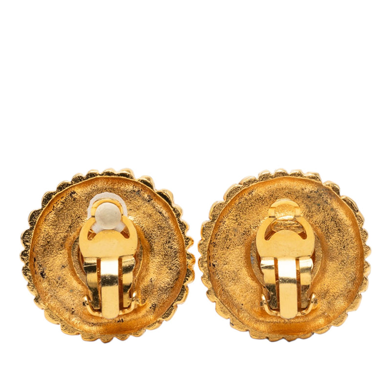 Gold Plated Faux Pearl Clip On Earrings - Image 2