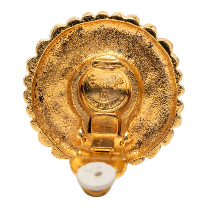 Gold Plated Faux Pearl Clip On Earrings - Image 3
