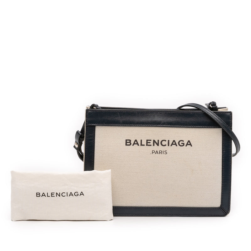 Canvas Navy Pochette Crossbody - Image 12